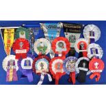 Football, Pennants & rosettes, 1960's/70's, 4 pennants, Leeds United 1st Division Champs 1969,