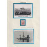 Antarctic Exploration, two album pages containing an original German South Pole Expedition label,