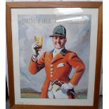 Breweriana, Advertising, original framed and glazed watercolour showing a huntsman under the