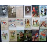 Football postcards, 30+ cards inc. RP of Albert Quixall, Nottingham Forest Shipstone Brewery with