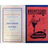 Football programmes, Brentford v Stoke City, 18 February, 1939, Division 1 (gd), sold with