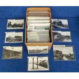 Photographs, Rail, approx. 180 mainly b/w 5.5 x 3.5" images of stations listed alphabetically from