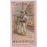 Cigarette card, Wills, Advertisement card, 'Capstan, Navy Cut', showing sailors on deck of ship (