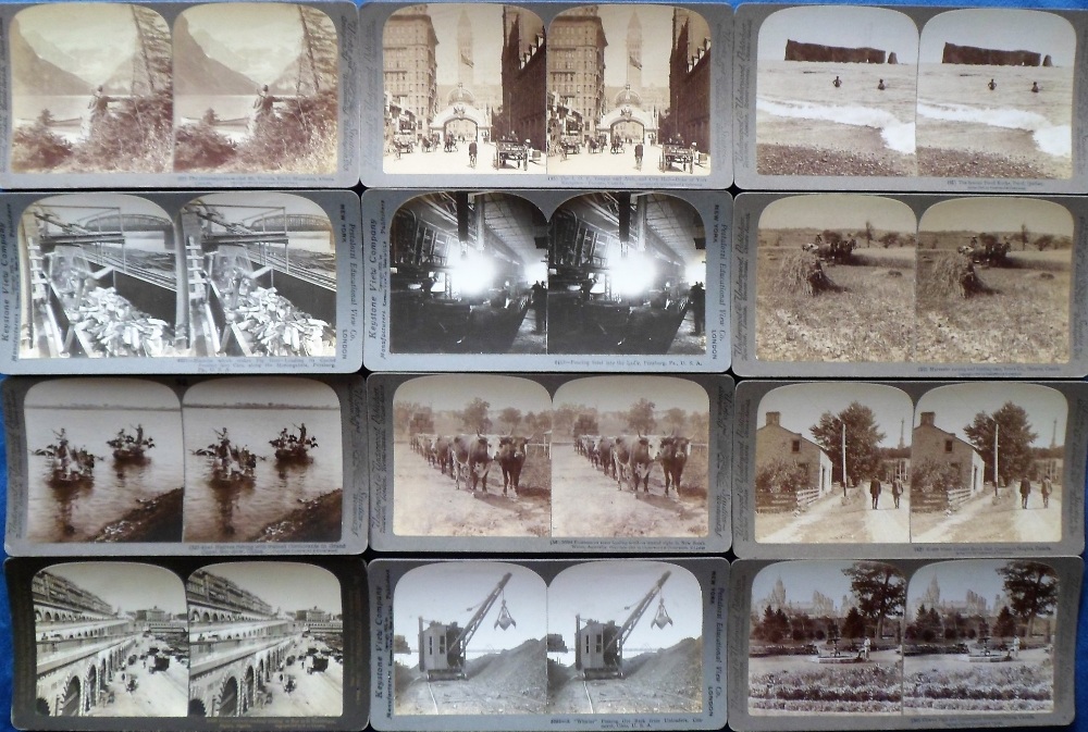 Photographs, Stereo cards, a collection of approx. 94 late 19th, early 20th Century Stereo cards, - Image 2 of 3