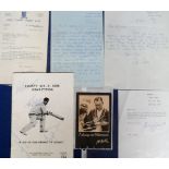 Cricket autographs, a small selection of items incl. Jack Hobbs signature on Waterman's pens