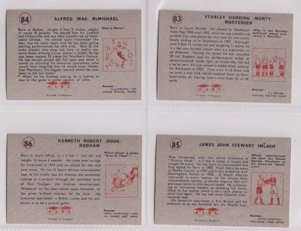 Trade cards, A&BC Gum, Footballers (With 'Planet Ltd', 47-92), 'X' size (set, 46 cards) includes - Image 20 of 24