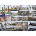 Postcards, Railway Officials, a selection of 51 cards, including Great Western, views-sepia (13),