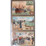 Trade cards, Liebig, a collection of 28 sets plus 2 type cards, various subjects including Naval