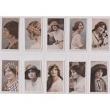 Trade cards, F.M. Specialities, Beauties 10 different cards nos 1, 2, 3, 5, 6, 7, 8, 9, 10 & 23 (