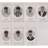 Cigarette cards, Taddy, County Cricketers, Leicestershire, 7 cards, S Coe, Mr R T Crawford, A E