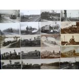 Postcards, a railway collection of approx 165 mostly locomotives, with approx 135 GWR and 30 LMS (