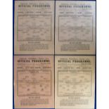 Football programmes, Arsenal homes, four single sheet programmes, 1944/45 v QPR 23 Sept 44, Brighton