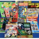 Football sticker & card albums, a collection of 50+ albums, complete, part complete and some unused,