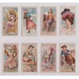 Cigarette cards, A. Baker & Co, Beauties of All Nations, 8 cards, Brazilian (Albert Baker back) &