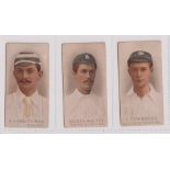 Cigarette cards, Wills, Cricketers (1896) 3 type cards, K.S. Ranjitsinhi Sussex, Quaife, Walter