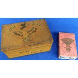 Cigarette packet & tin, Kimball, 'Old Gold' 50 cigarette tin with bird illustration to top sold with