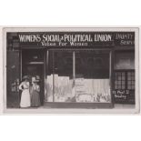 Postcard, Suffragettes, RP of Women's Social & Political Union offices, 39 West Street Reading,