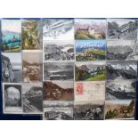 Postcards, a collection of approx 125 cards of Switzerland, with strength in Railway, both main line