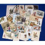 Ephemera, 4 Muratti's Midget Post Cards together with 40+ Victorian and Edwardian Christmas cards to