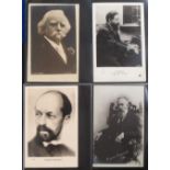 Postcards, album containing a collection of 100+ cards of composers, musicians, female opera singers
