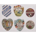 Trade cards, 6 cards, three Baines Shields for St Cuthbert's (vg), 'Play Up Fosse' (number in ink on
