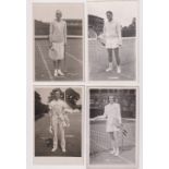 Postcards, Tennis, RP by Trim, inc. Miss G. Morgan, Miss Goldschmidt, E. Maler, A.J. Mottram, Miss