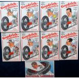 Postcards, Advertising, Cycling, French Caricature for Goodrich Colombes (Tyres) by Xim, inc. Noret,