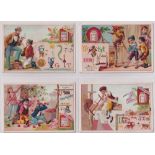Trade cards, Liebig, Word Pictures 11, ref S225, German language issue (set, 6 cards)