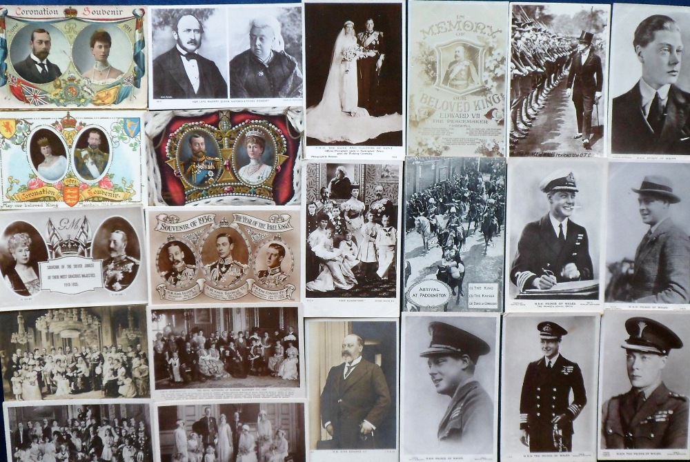 Postcards, English Royalty, 43 cards, Queen Victoria - George Vth, souvenir cards, Coronation (