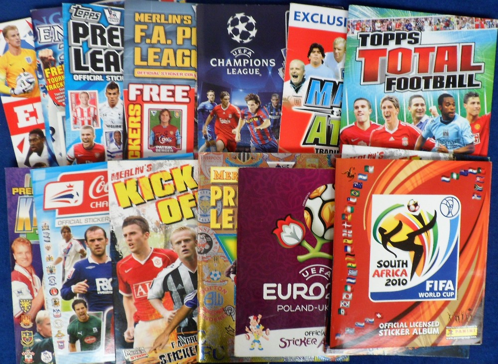 Trade cards, Football, a quantity of sticker albums, complete and part complete examples, mostly