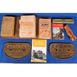Railway Collectables, to include 2 vintage wagon plates, boxed souvenir GWR soaps, 1961 Bradshaw's