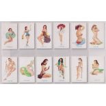 Cigarette cards, Allman & Co, Pin Up Girls, 1st Series (un-numbered, 'For Men Only') (set, 12 cards,