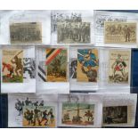 Postcards, Germany WW1, a selection of 22 postcards, each sent with messages which have been