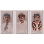 Cigarette cards, Wills, Cricketers (1896) 3 type cards, Middlesex, Hearne J T, R S Lucas & G