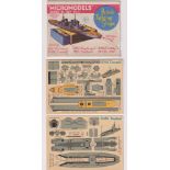 Ephemera /Toys, British Fighting Ships, 'Micromodels' Series B Set No 1 complete with sleeve