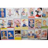 Postcards, a selection of 40 'cute kids' cards illustrated by Dinah (20) and Mabel Lucie Attwell (