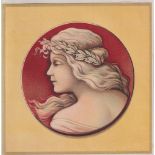 Tobacco silk, USA, ATC, Girls, (Portrait in Circle), Set 1, 'G' size, type, unnumbered, picture no