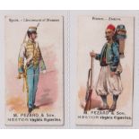 Cigarette cards, Pezaro, Armies of the World (Nestor), two type cards, France - Zouave & Spain -