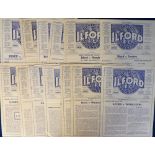 Football programmes, Ilford FC, a collection of 13 home programmes, 1956/7 featuring friendlies,