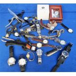 Watches, approx. 40 assorted ladies and gentlemen's watches to include Casio, Ascot, Ernest, Fossil,