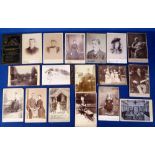 Cabinet Photographs, 18 cards showing a range of subjects to include cycling, families, café,