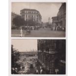 Postcards, Singapore, two RP street scenes, Battery Road and Dock View, both pu Raffles Hotel 22 &