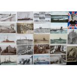 Postcards, Naval, a selection of 43 cards including 15 RP's, subjects include battleships,