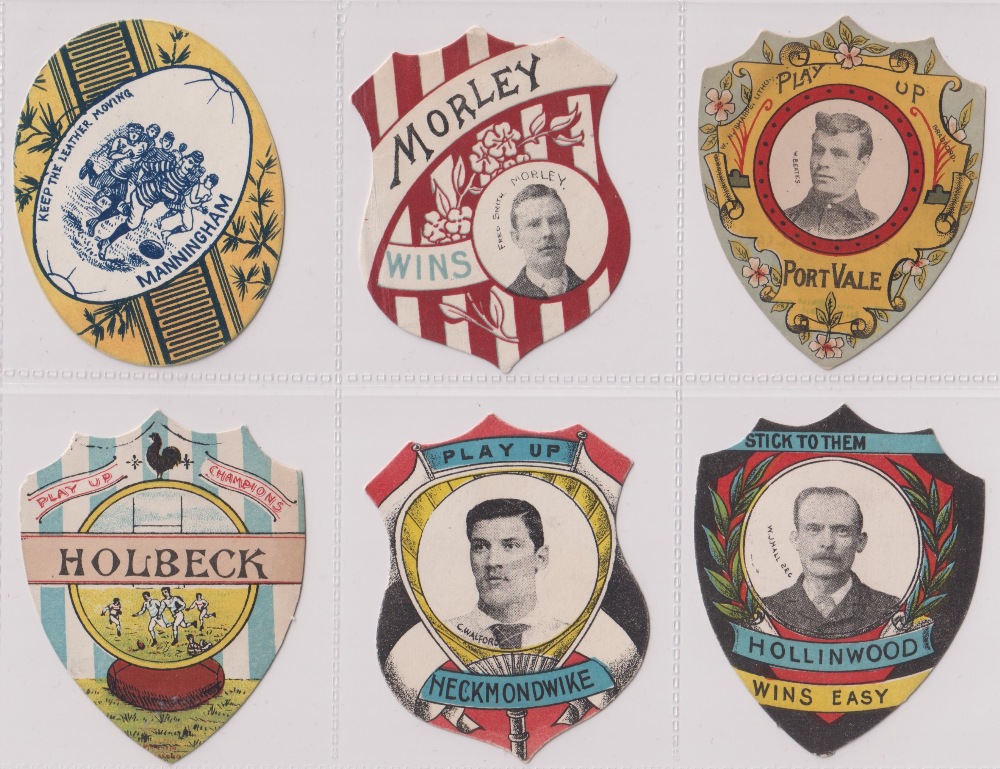 Trade cards, W N Sharpe, Play Up Football cards (6 cards) Port Vale, Manningham, Morley, Holbeck,