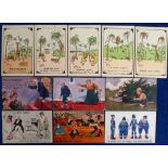 Postcards, comic, a selection of 18 cards illustrated by Reg Carter inc. 'Washing Day' published