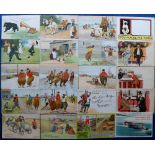 Postcards, a good comic selection of approx 125 cards. Artists include Lawson Wood (Granpop (13)),