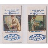 Trade cards, W T Henley's Telegraph Works, The Isco Series 2 cards, nos 3 & 10 (gd)
