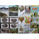 Postcards, Country Sports, inc. RP, Hunting (15), Fishing (12), Shooting (1), Packs, Comic,