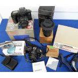 Cameras, to include Canon EOS 1000FN EF 25-80 F/4 - 5.6 ultrasonic lens plus Hitech 52mm skylight