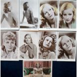 Postcards, Greta Garbo, Picturegoer, 9 RPs, in various glamorous poses, (vg) (9)